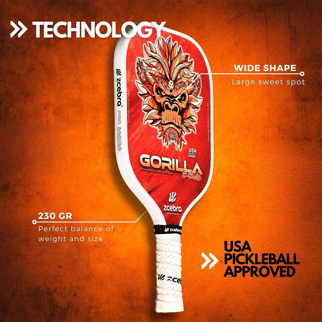 Zcebra Gorilla Pro Pickleball Racket - Orange