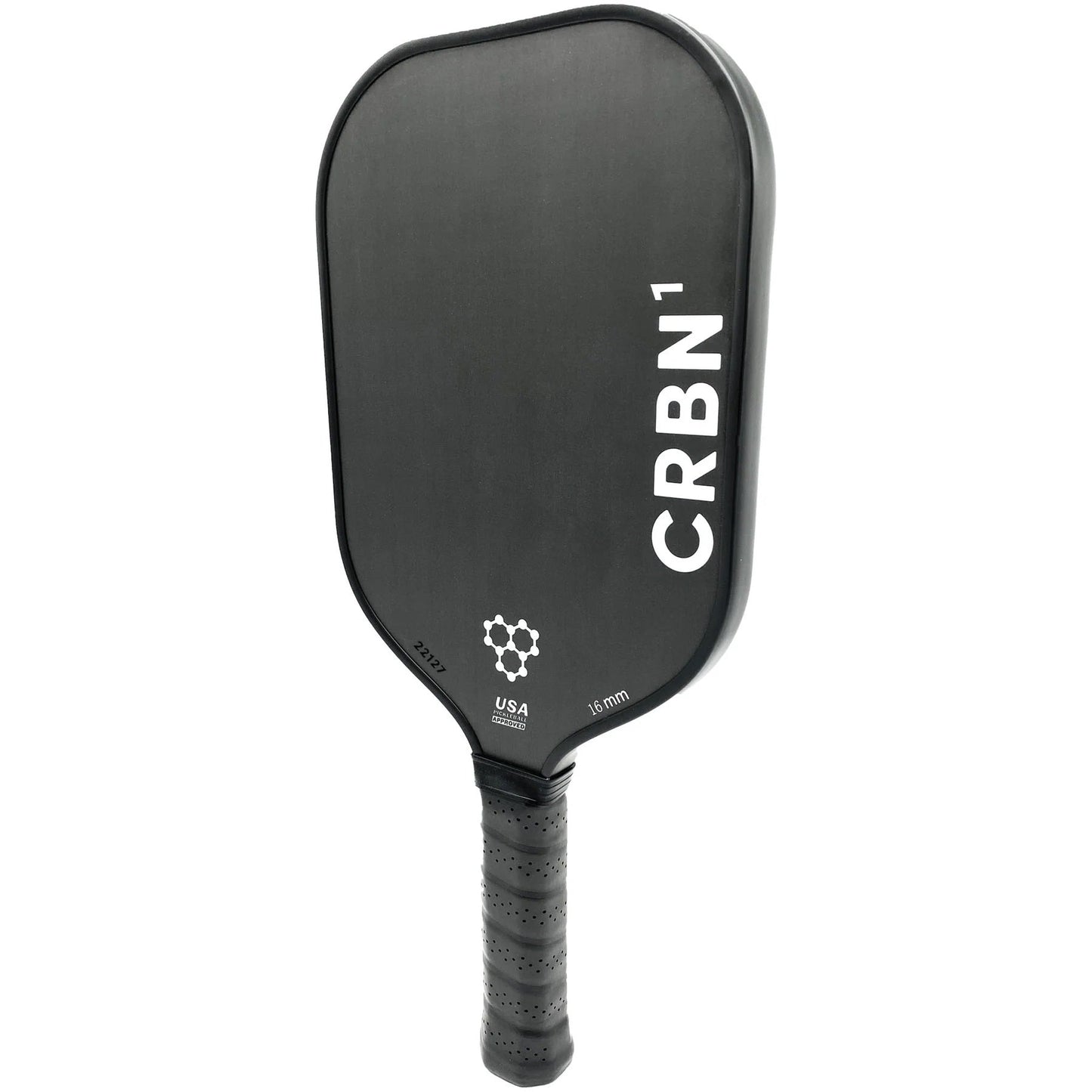 Elit CRBN1 pickleballrack i minimalistisk svart design, godkänd för tävling av USA Pickleball.
