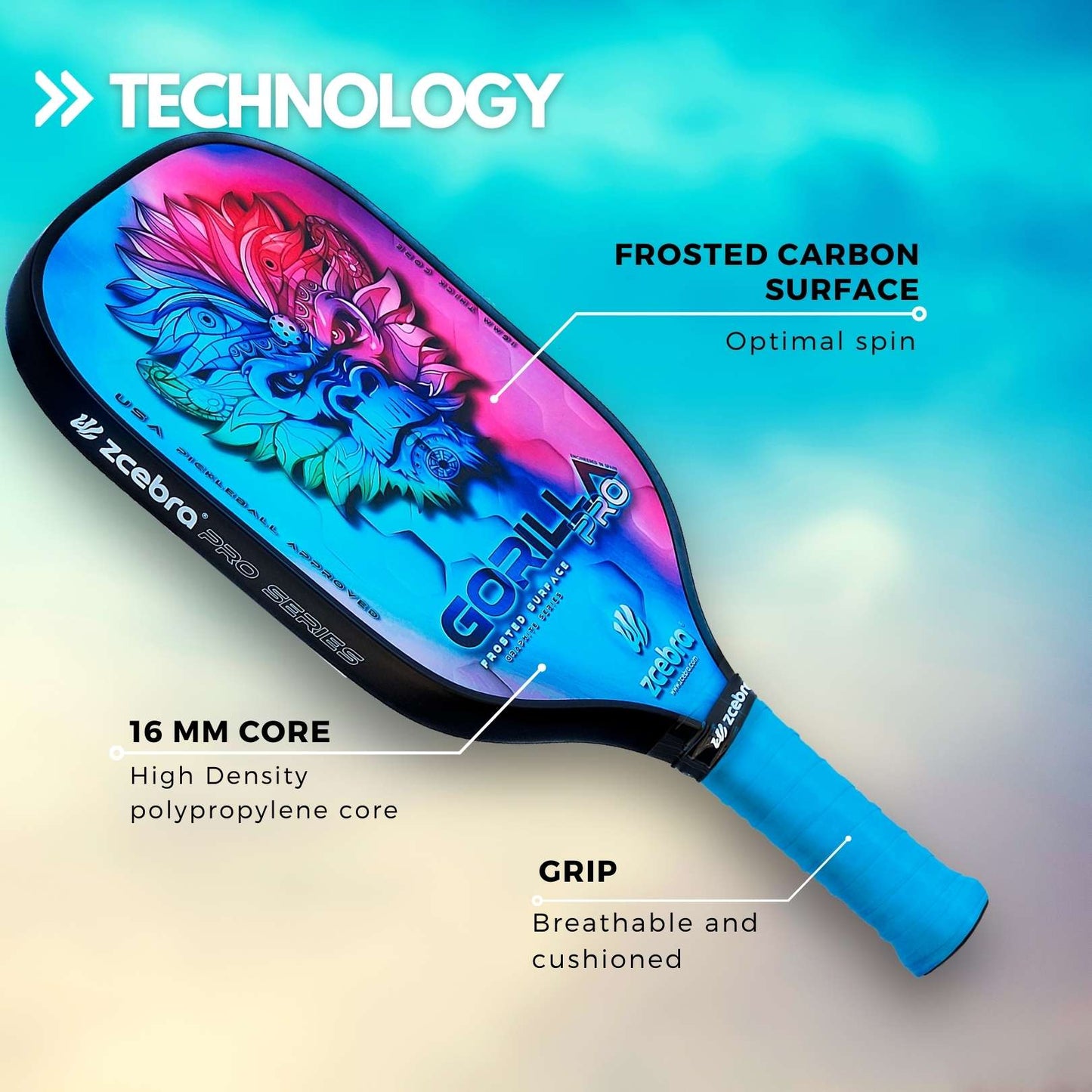 Zcebra Gorilla Pro frosted carbon surface technology