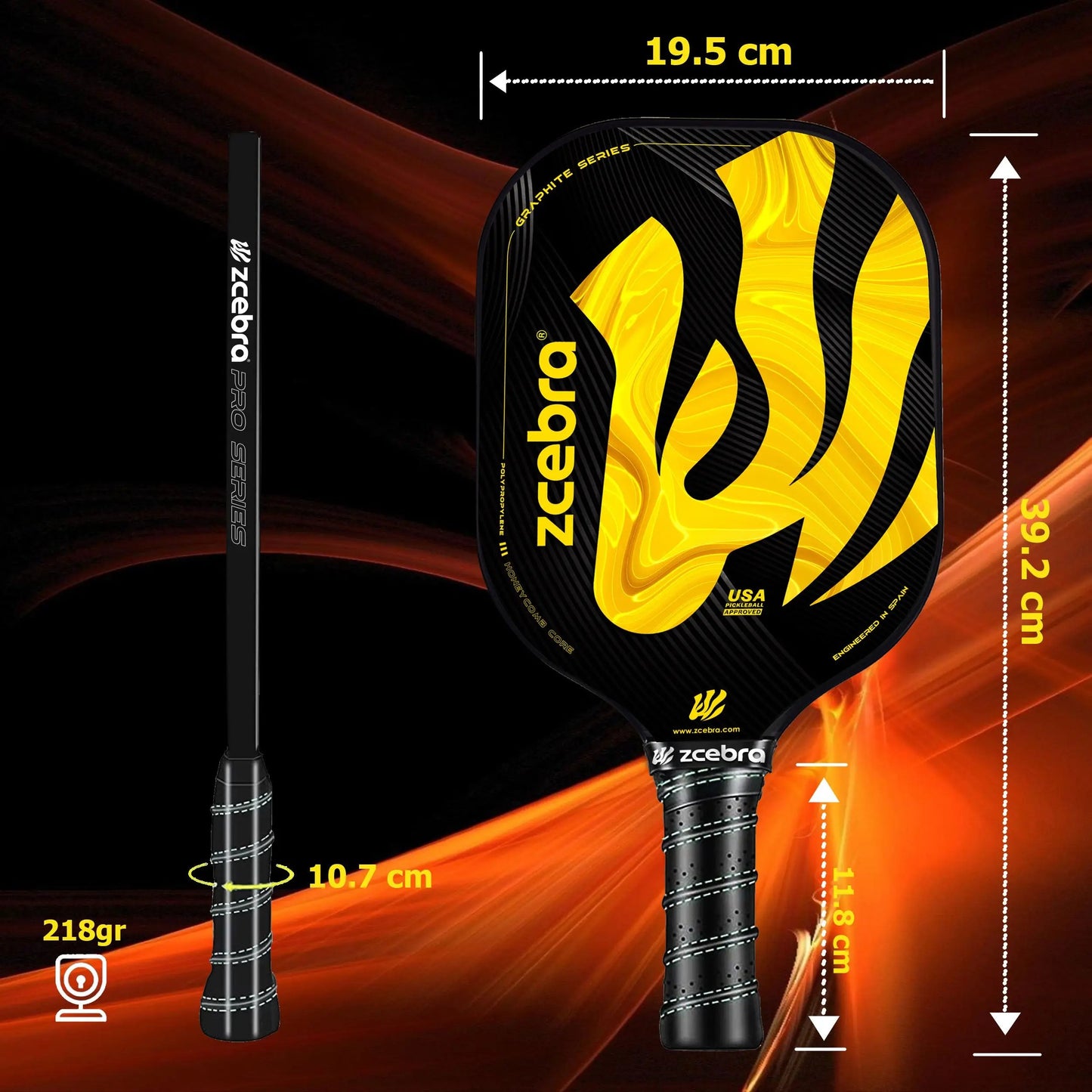 Zcebra Graphite Yellow Zcebra SideOut Pickleball