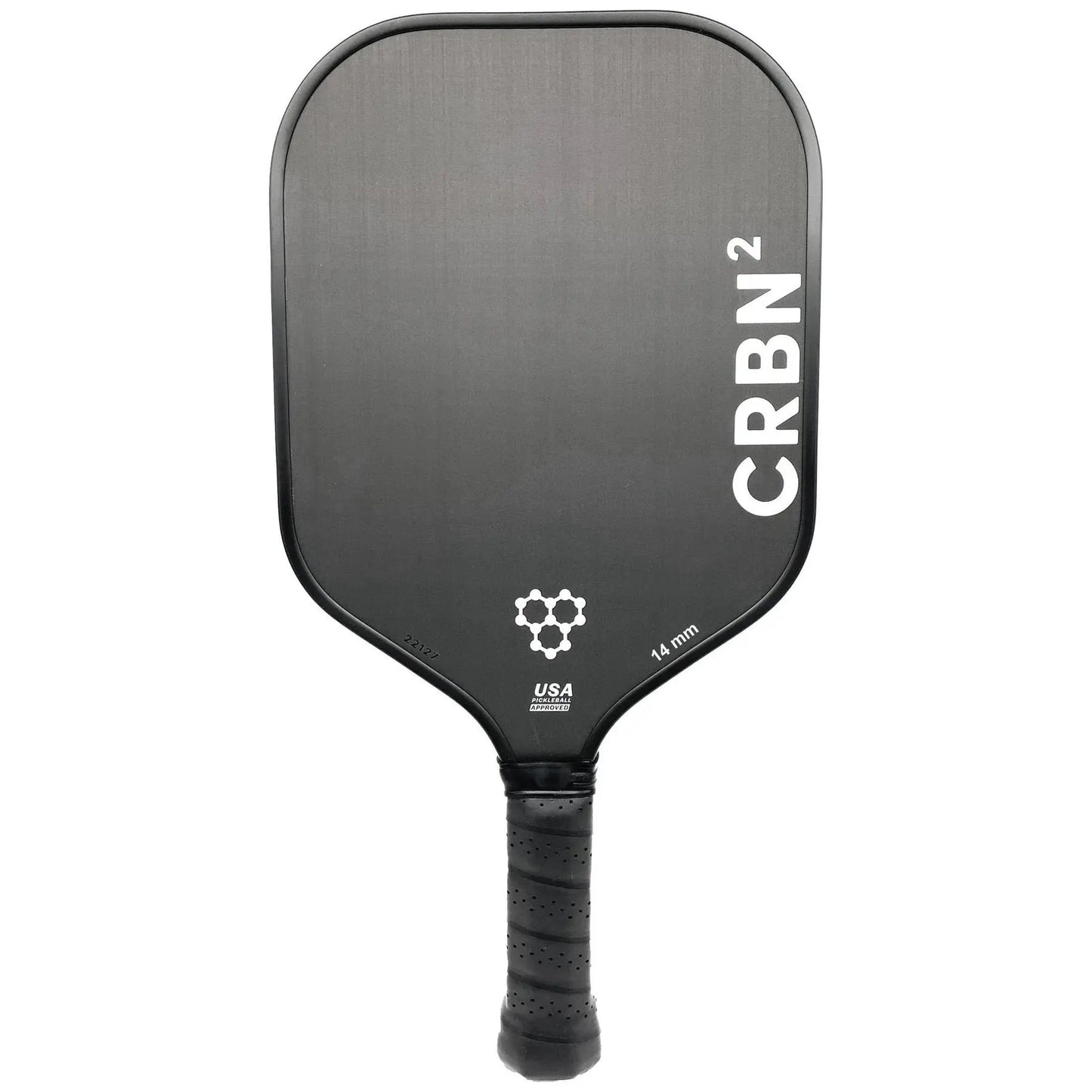 Svart CRBN2 pickleballrack med USA Pickleball certifiering och 14mm kärna.