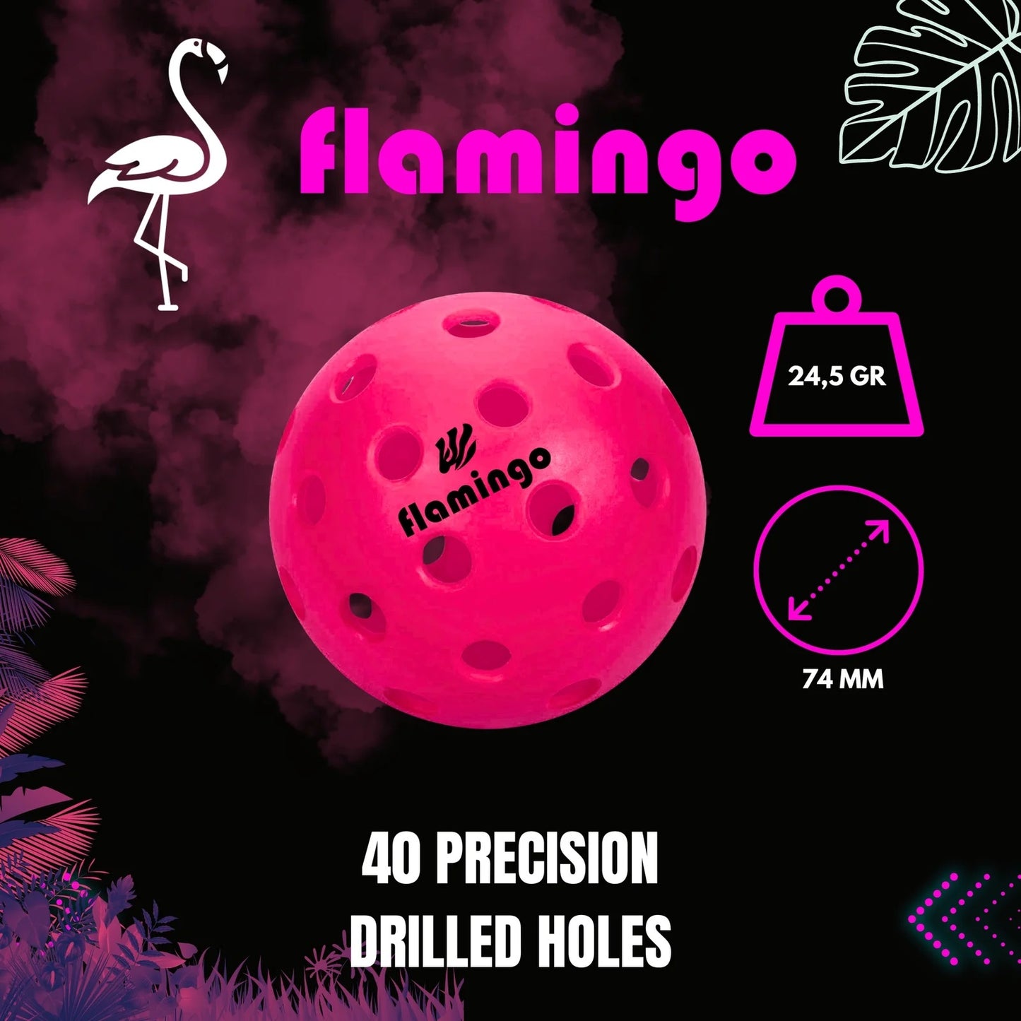 Zcebra Flamingo rosa bollar 6-pack